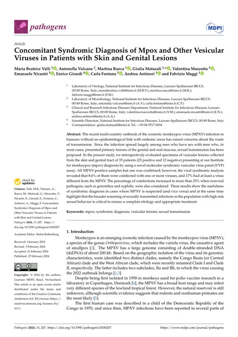 (PDF) Concomitant Syndromic Diagnosis of Mpox and Other Vesicular ...