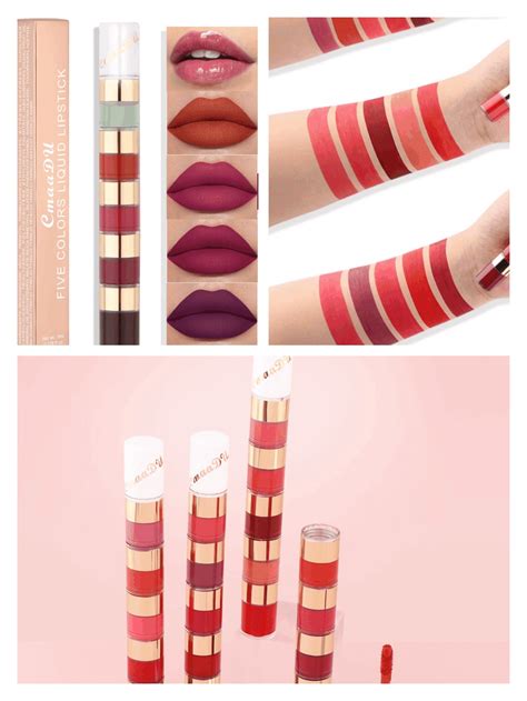 5 Colors Liquid Long Lasting Lipstick Velvet Matte Lip Gloss Non stick Lip Stain 24 Hour ...
