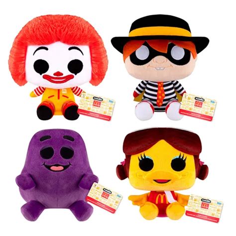 Мягкая игрушка Funko Plushies: McDonalds: Ronald McDonald, Hamburglar, Grimace and Birdie (1 на ...