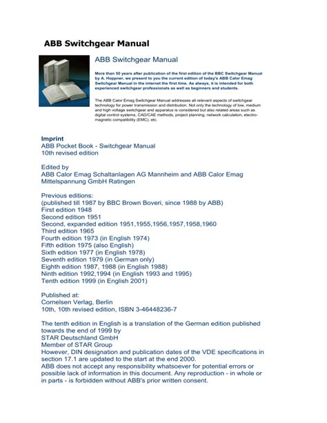 ABB Switchgear-manual