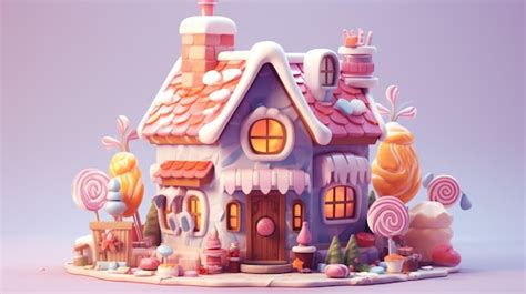 Premium AI Image | A fancy candy house with sweets and chocolate dessert