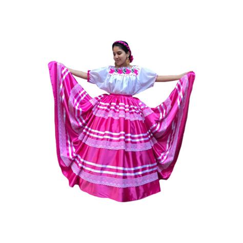 Traditional Pink Mexican Handmade Skirt China Oaxaqueña Style