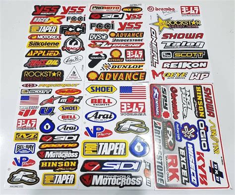 6 Motocross supercross Shoei Racing Stickers Sponsor Logo Bike | Etsy