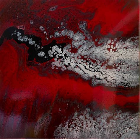 Amazing red/black/silver swirl abstract | Kira Reece Art