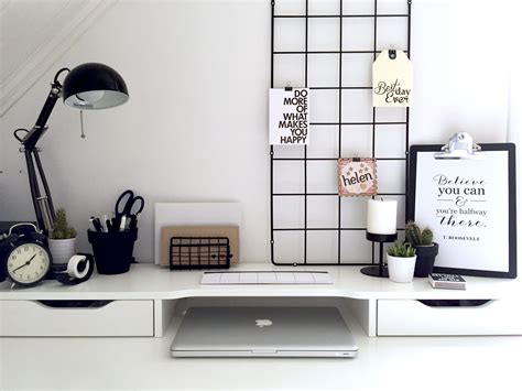 Minimalist black and white workspace. IKEA Alex desk inspiration ...