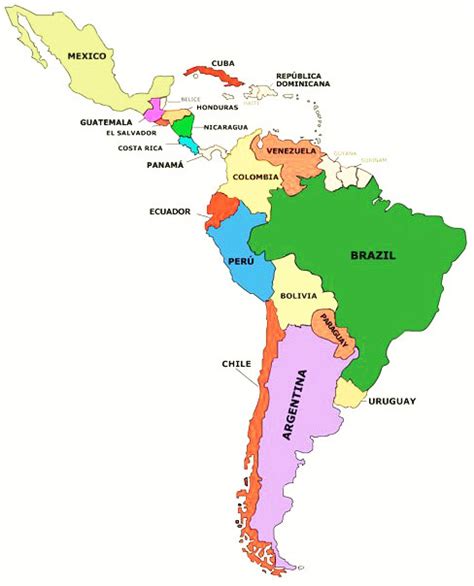 Mapa de Latinoamérica (América Latina) - Mapa de América | Mapa de ...