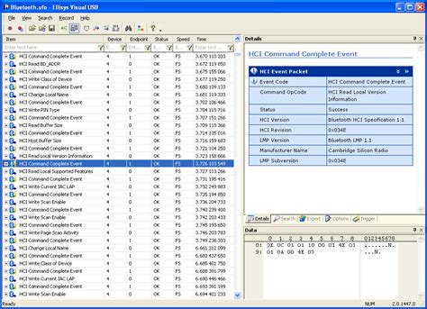 Ellisys - Visual USB - Class Decoder - Bluetooth HCI