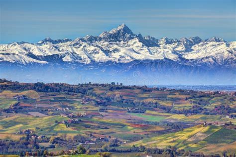 Hills and Mountains. Piedmont, Italy. Stock Image - Image of natural ...