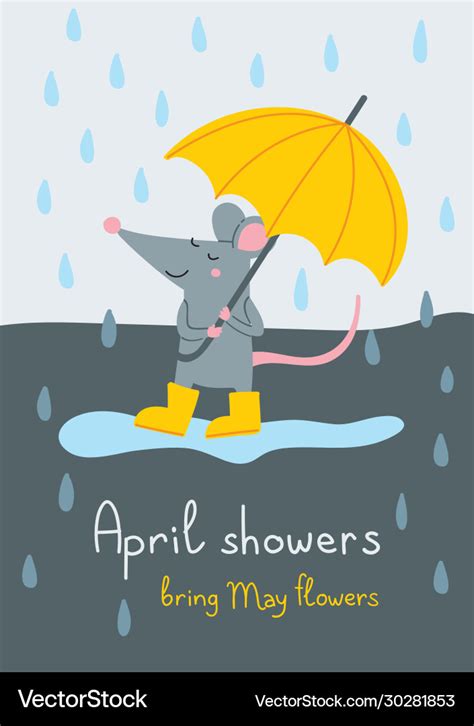 April showers bring may flowers card Royalty Free Vector