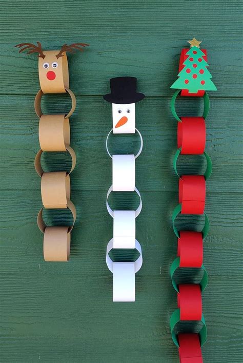 Christmas Countdown Craft Kit Paper Chain Advent Calendar DIY Kids Christmas Craft Snowman ...