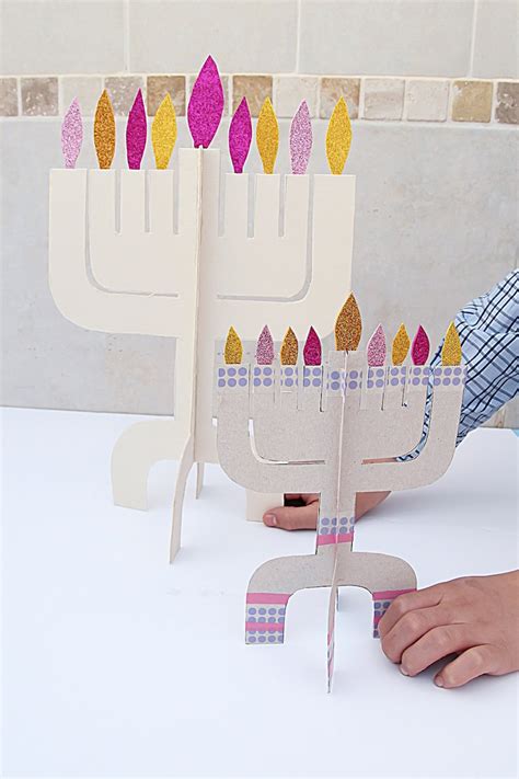 Hanukkah Menorah Craft Printable Templates To Make Three | Etsy