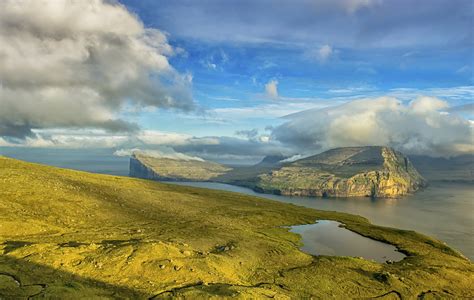 scenery, Denmark, Coast, Island, Sky, Clouds, Klaksvik, Faroe, Islands ...