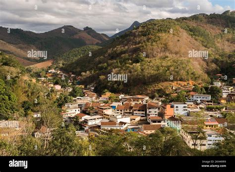 Small Colonial Town Santa Leopoldina Between Mountains in Brazilian ...