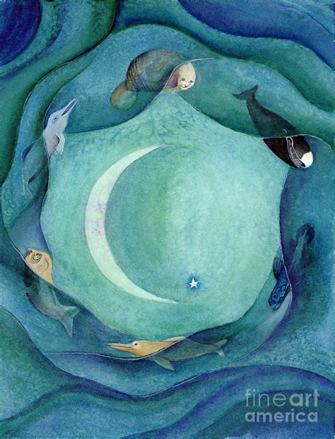 Moon in Pisces Painting by L T Sparrow