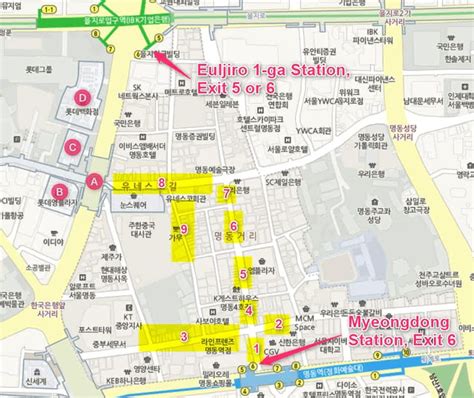 Myeongdong Shopping District Map & guide