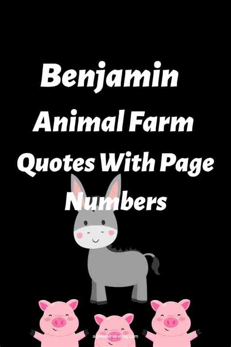 20 Benjamin Animal Farm Quotes With Page Numbers | Ageless Investing