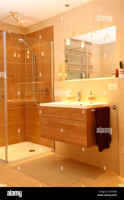 Luxury bathroom with a modern shower Stock Photo - Alamy