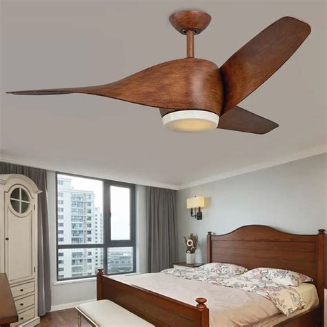 Brown Vintage Ceiling Fan With Lights Remote Control Ventilador De Techo 110/220 Volt Bedroom ...