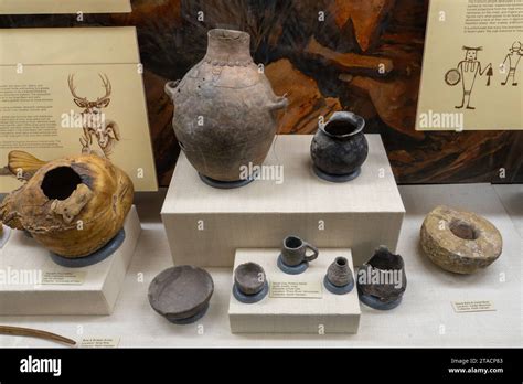 Fremont culture ceramic pottery in the USU Eastern Prehistoric Museum in Price, Utah Stock Photo ...