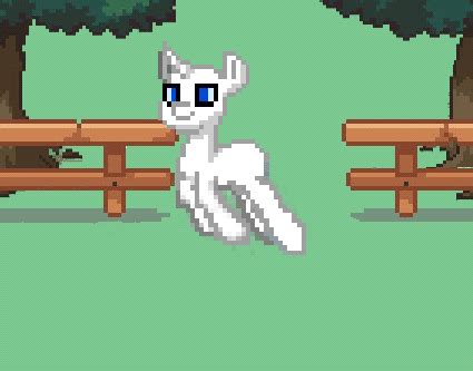 a pixel art cat sitting on top of a wooden bench