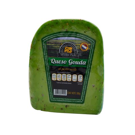 Queso Gouda al Pesto Verde Winter Park 250 g – Cremeria San José