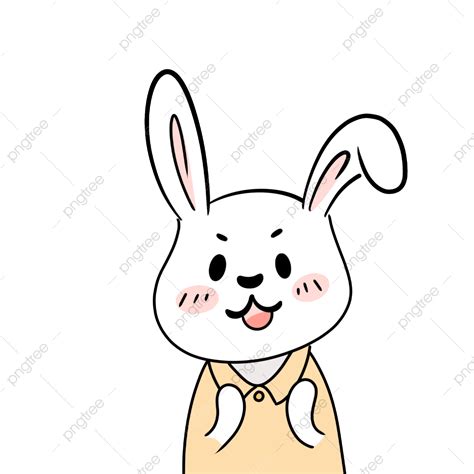 Hand Drawn Rabbit Png Transparent Hand Drawn Cartoon Element Rabbit ...