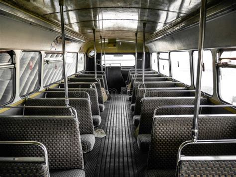 Interior of Old Bus, Vintage and Retro Background Stock Photo - Image ...