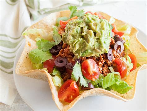 Vegan Taco Salad in a Homemade Tortilla Bowl - Create Mindfully