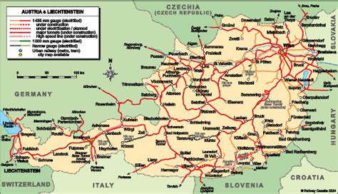 Austria - country map | Country profile | Railway Gazette International