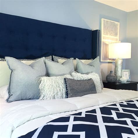 Tufted Headboard Navy Blue Headboard Bedroom Ideas / What do you do ...