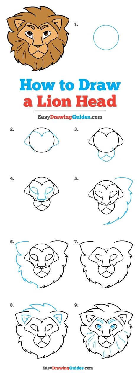 How to Draw a Lion Head - Really Easy Drawing Tutorial