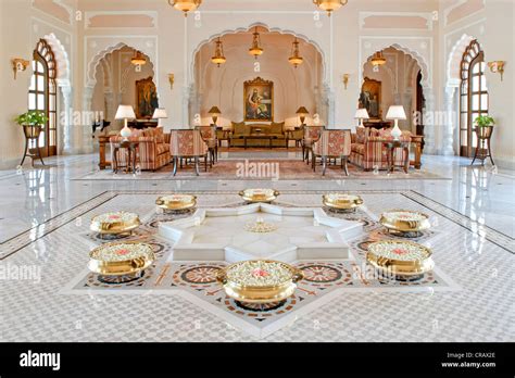 Lobby, Rambagh Palace, Taj Palace Hotel, Heritage Hotel, Jaipur, Rajasthan, India, Asia Stock ...