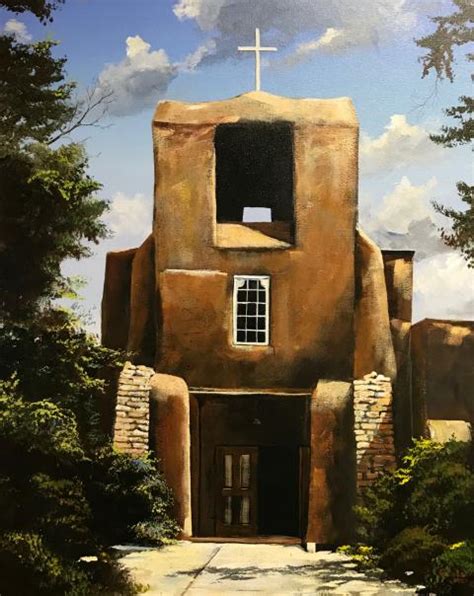 Painting of a church, La Fonda hotel, Santa Fe, NM | alvinalexander.com