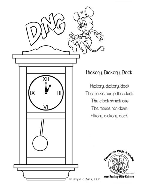 5 Best Images of Hickory Dickory Dock Printable Book - Hickory Dickory Dock Nursery Rhyme ...