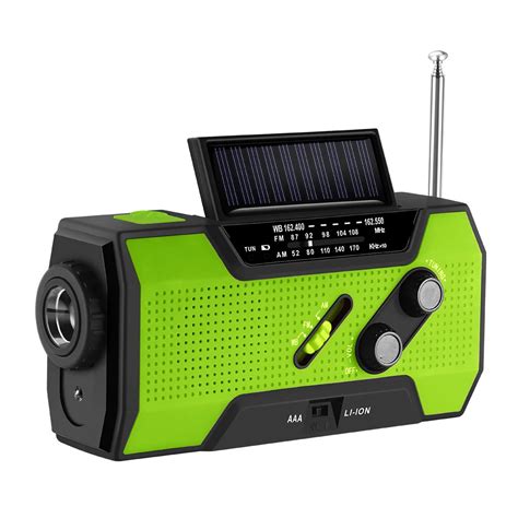 FORNORM for NOAA Weather Radio Emergency Solar Self Powered 4 LED Light Solar Hand Crank 2000 ...