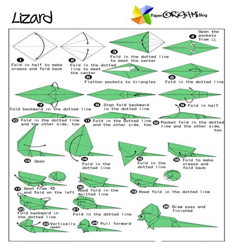 Animals Origam: A Frilled Lizard | Paper Origami Guide