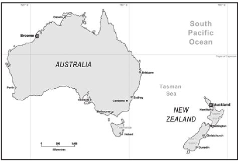 Printable Map Of Australia And New Zealand - Cicely Bridgette