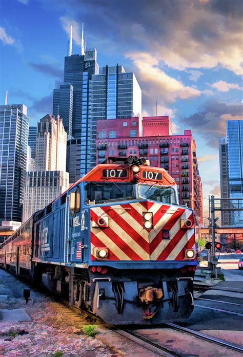 Chicago Metra Train Downtown Painting by Christopher Arndt - Pixels