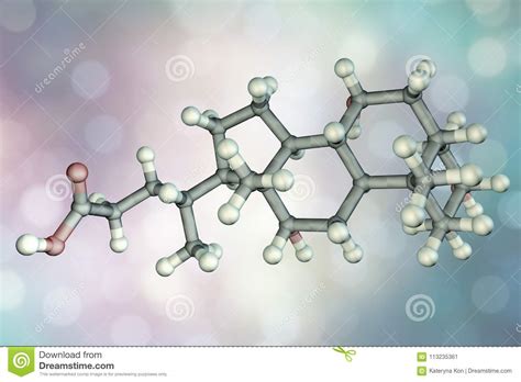 Cholic acid molecule stock illustration. Illustration of peroxisomal ...