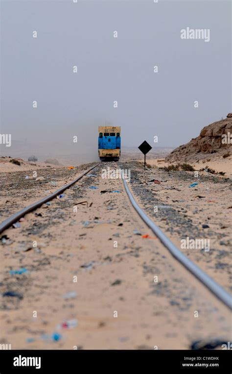 Mauritania, Nouadhibou, Iron ore train, the longest and heaviest train ...