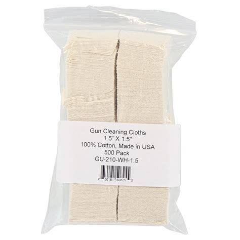 Gun Cleaning Cloths, 1.5" X 1.5", Natural, 100% Cotton, Made in USA, 500 Pack - Walmart.com