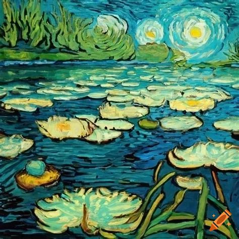 Van gogh's famous painting of water lilies on Craiyon