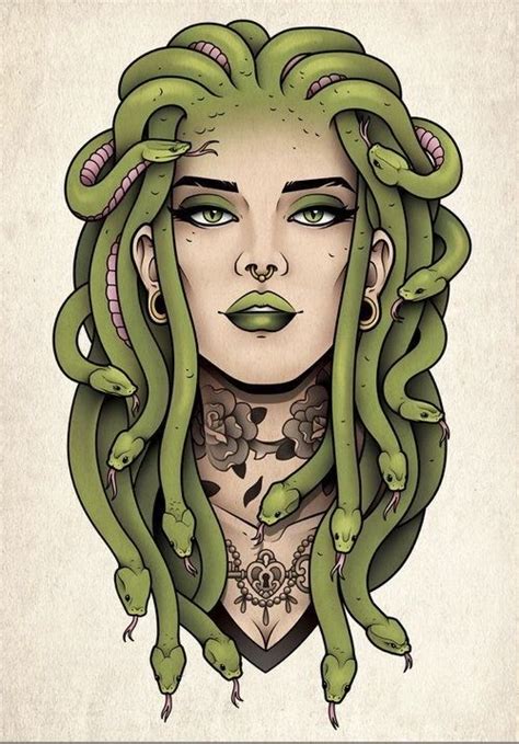 Pin by Лика on ИЛЛЮСТРАЦИИ | Medusa art, Medusa tattoo, Medusa tattoo design