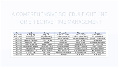 A Comprehensive Schedule Outline For Effective Time Management Excel ...