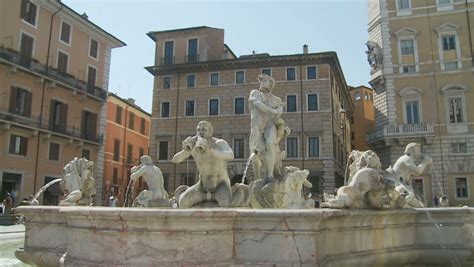 ROME, ITALY. AUGUST 18 2013. Fontana Del Moro (Moor Fountain) In Piazza ...