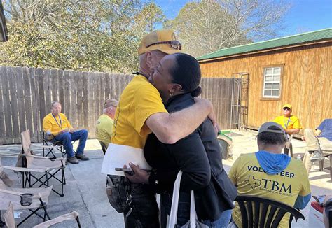 Volunteers arrived when flood victim needed them