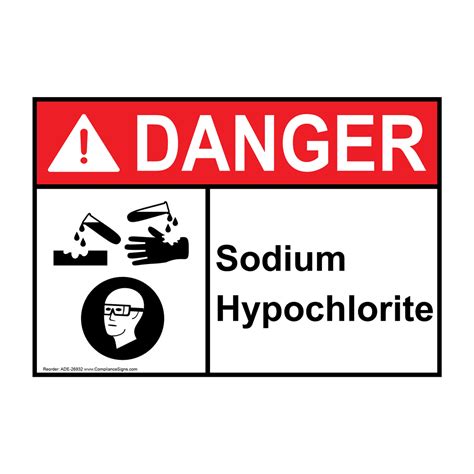 Danger Sign - Sodium Hypochlorite - ANSI