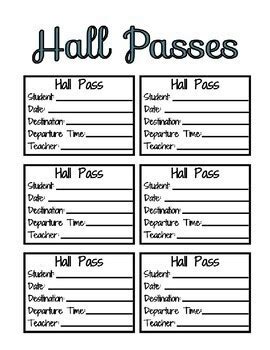 FREEBIE! Hall Pass Template - Editable in Google Docs & Drawings!