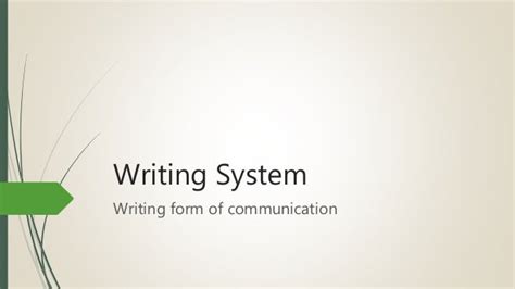 Writing system