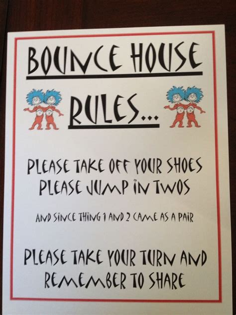 Bounce House Rules Printable - Printable Word Searches